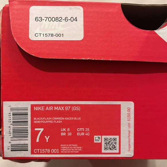 Nike Air Max 97 GS 'Black Multi' Black/Flash Crimson/Racer Blue - Picture 3 of 8